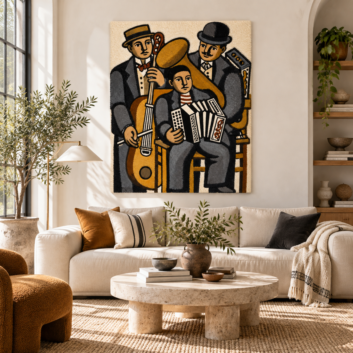 Three Musicians by Fernand Léger — room setting