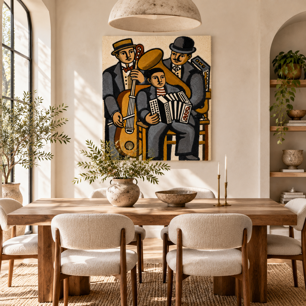 Three Musicians by Fernand Léger — room setting