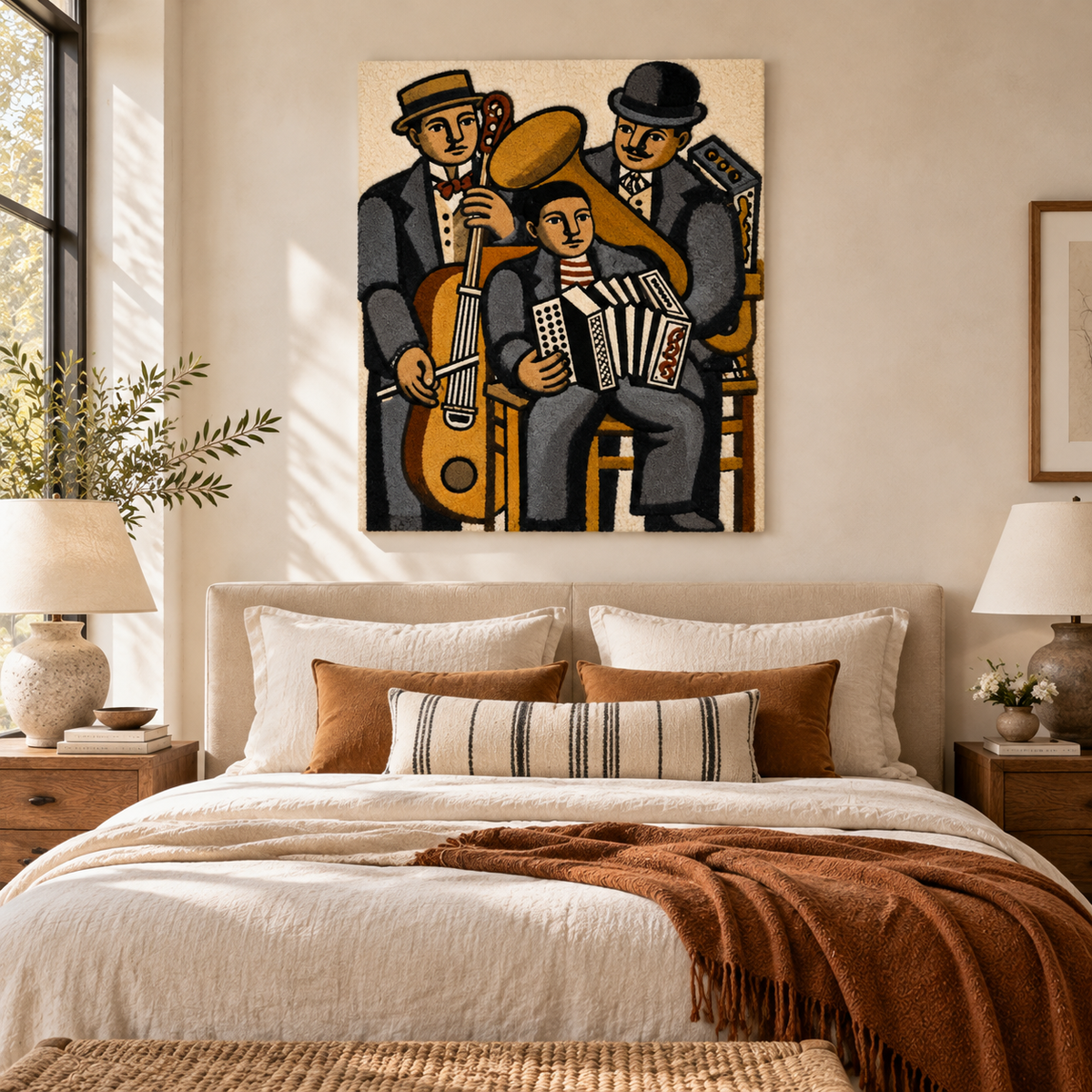Three Musicians by Fernand Léger — room setting