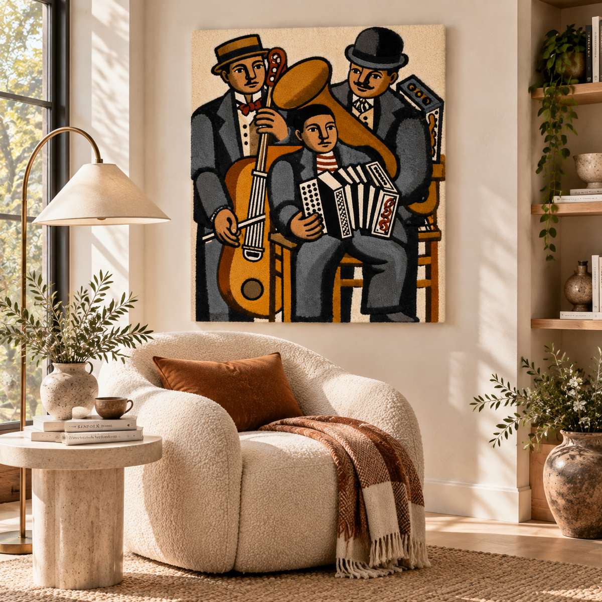Three Musicians by Fernand Léger — room setting