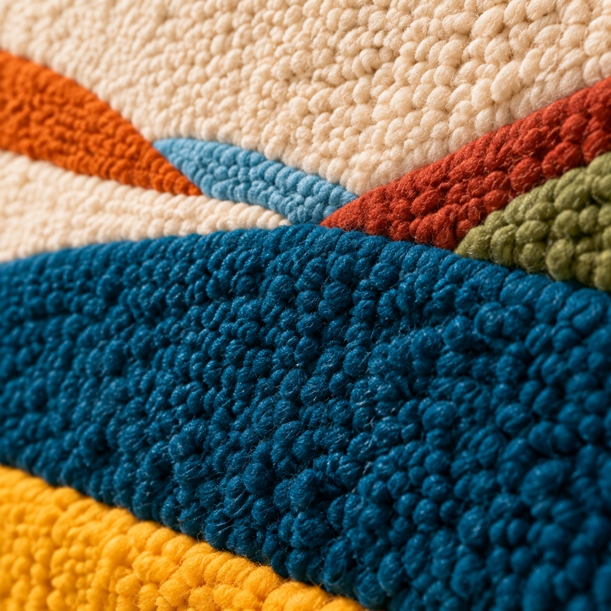 Fields Beyond the Blue Ridge — tufted wool texture detail