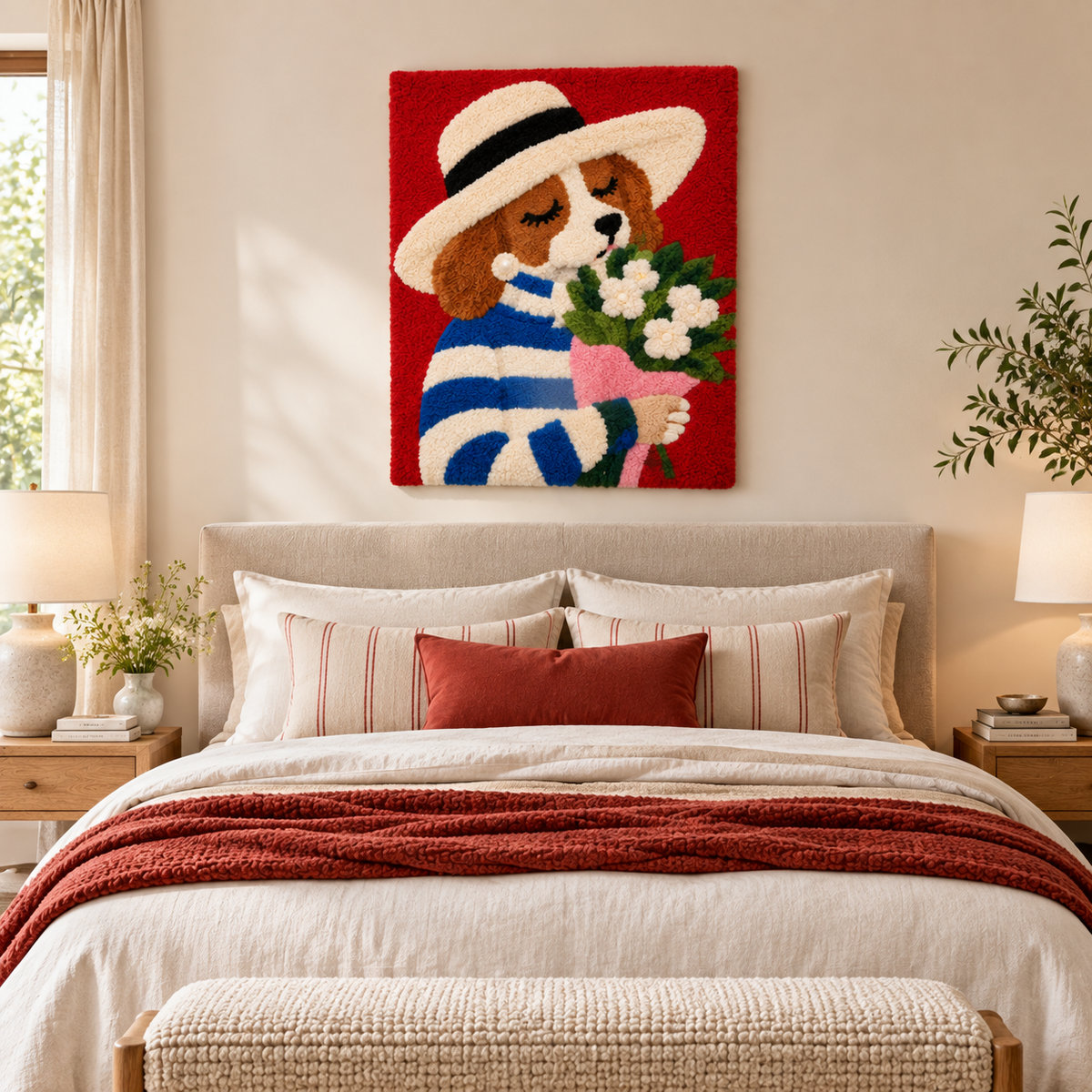 Flowers for a Striped Spaniel — room setting