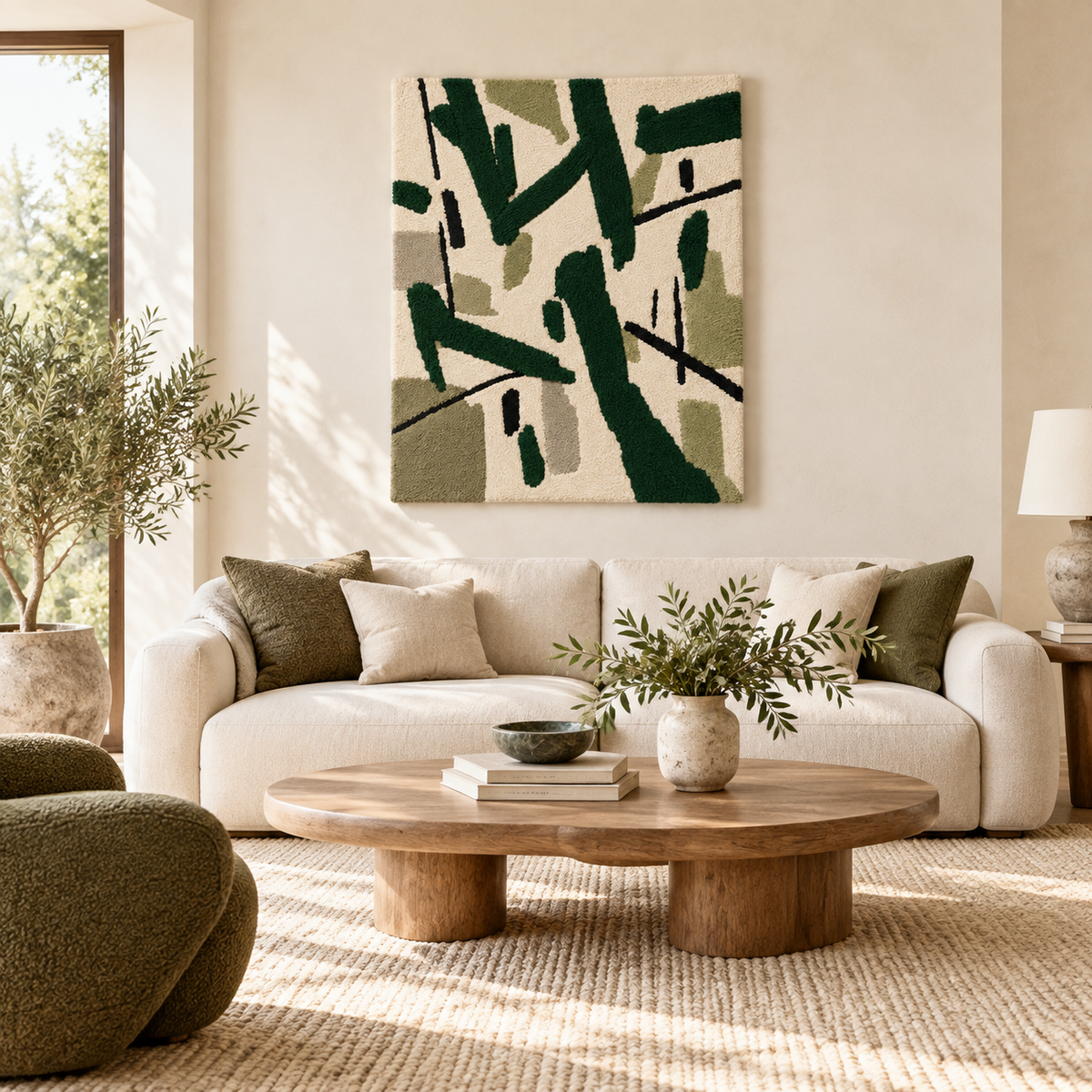 Forest Green Gestures — front-facing room scene