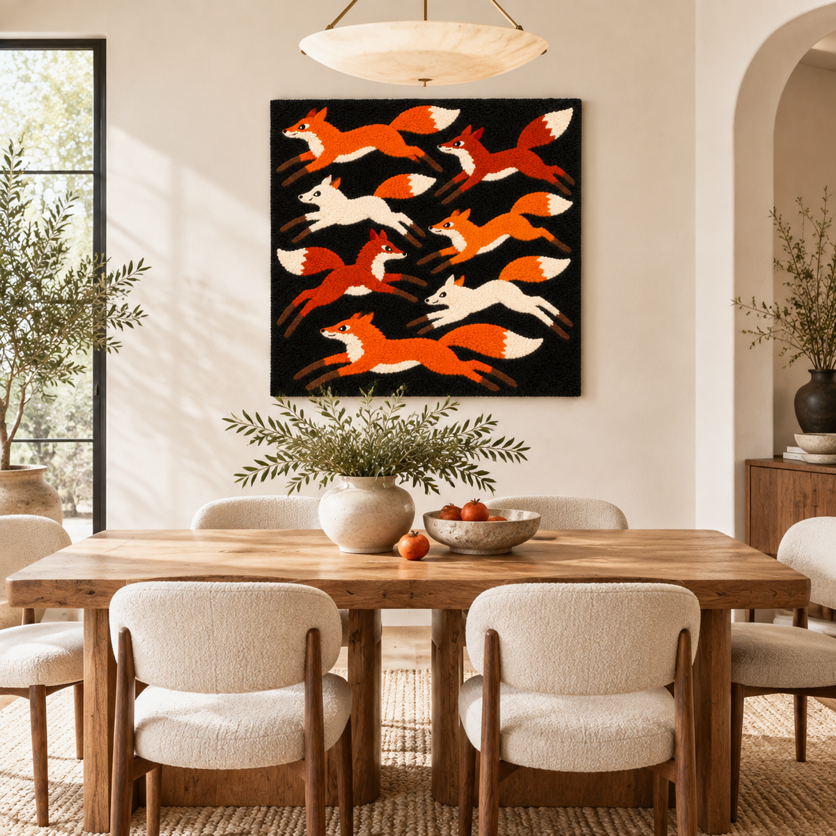 Foxes Across the Midnight Meadow — room setting