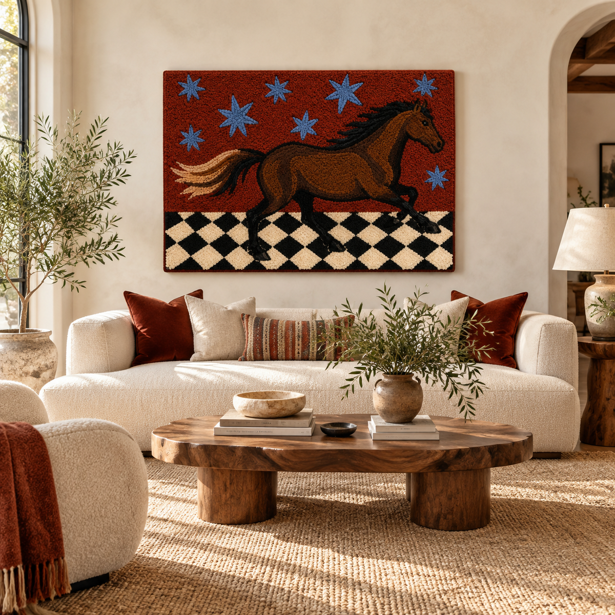 Gallop Beneath Blue Stars — front-facing room scene