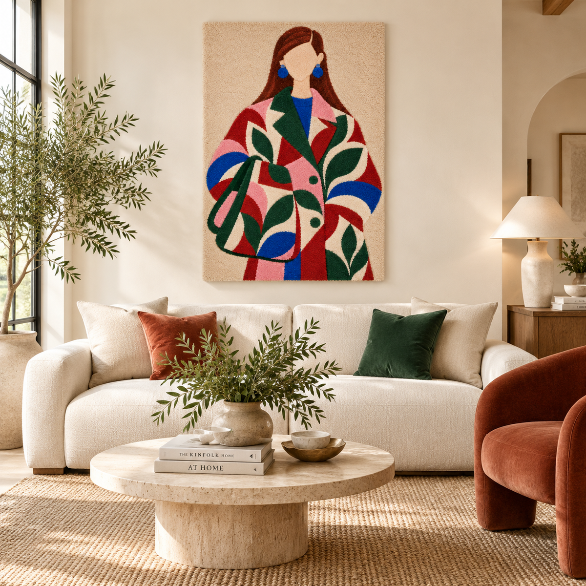 Garden Arcs Statement Coat — front-facing room scene [room-front]
