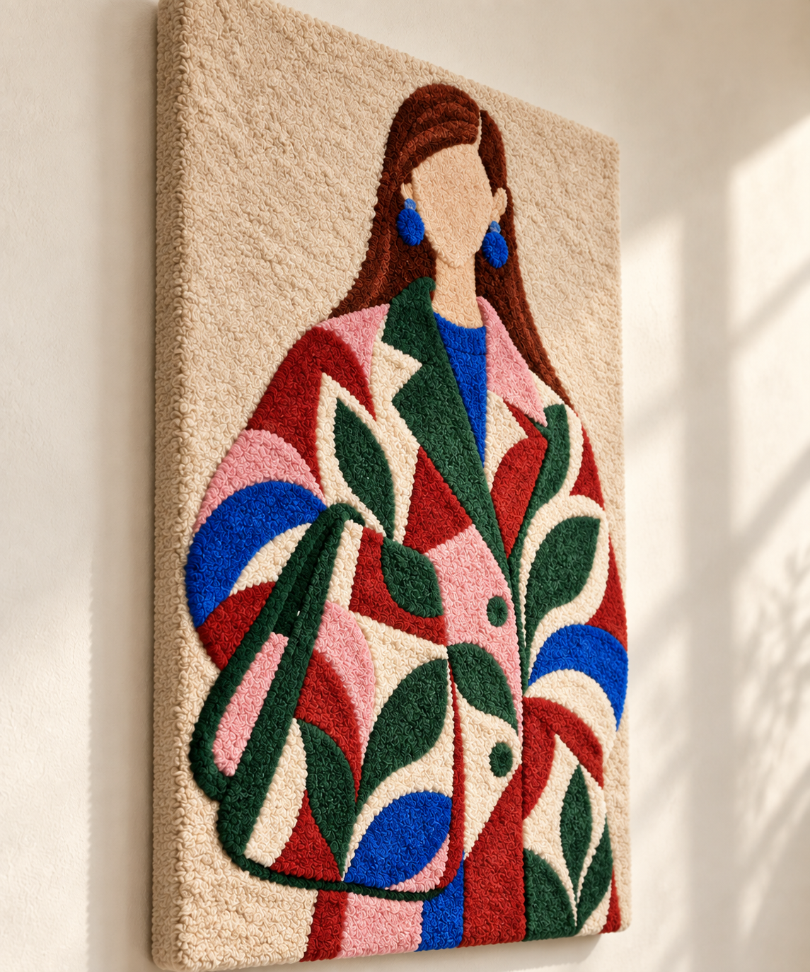 Garden Arcs Statement Coat — angled relief view