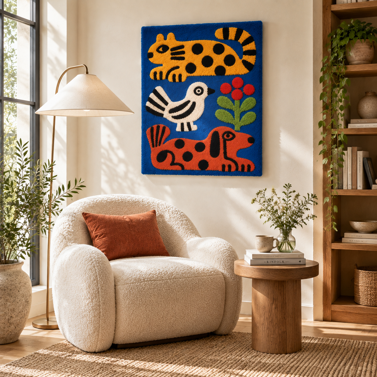 Garden Friends in Cobalt — room setting