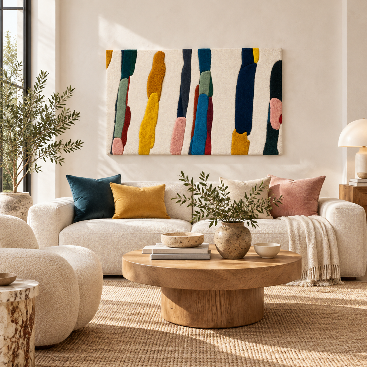 Gathered Color Strokes — front-facing room scene