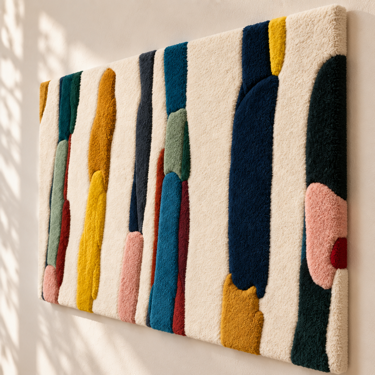 Gathered Color Strokes — angled relief view