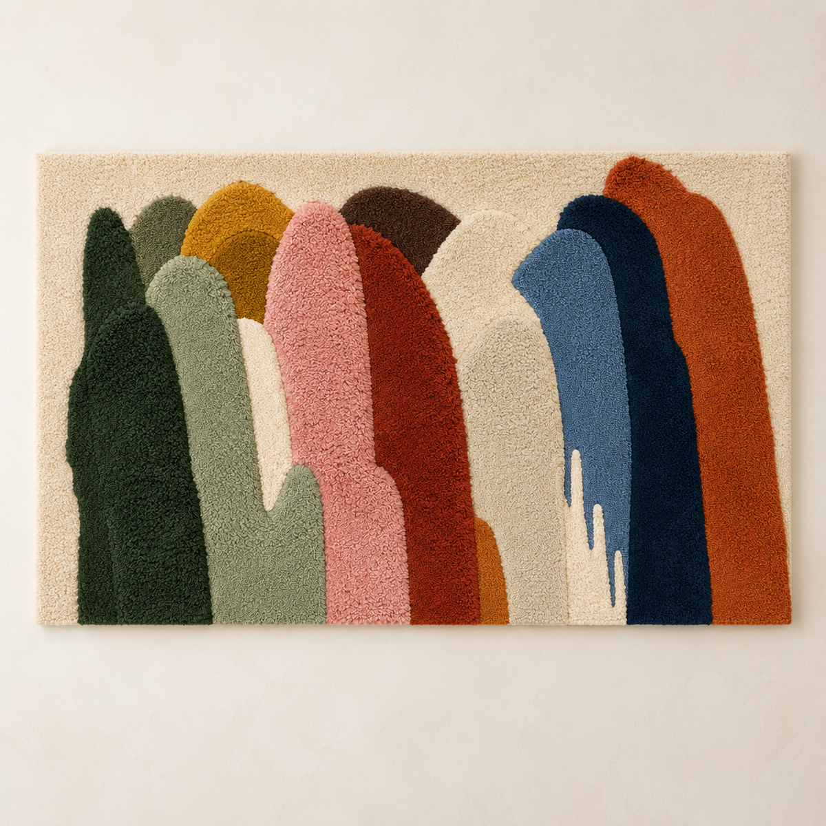 Hewn Earth Gathered Earthen Arches wall art featuring organic, textured clay arch designs on a neutral background.