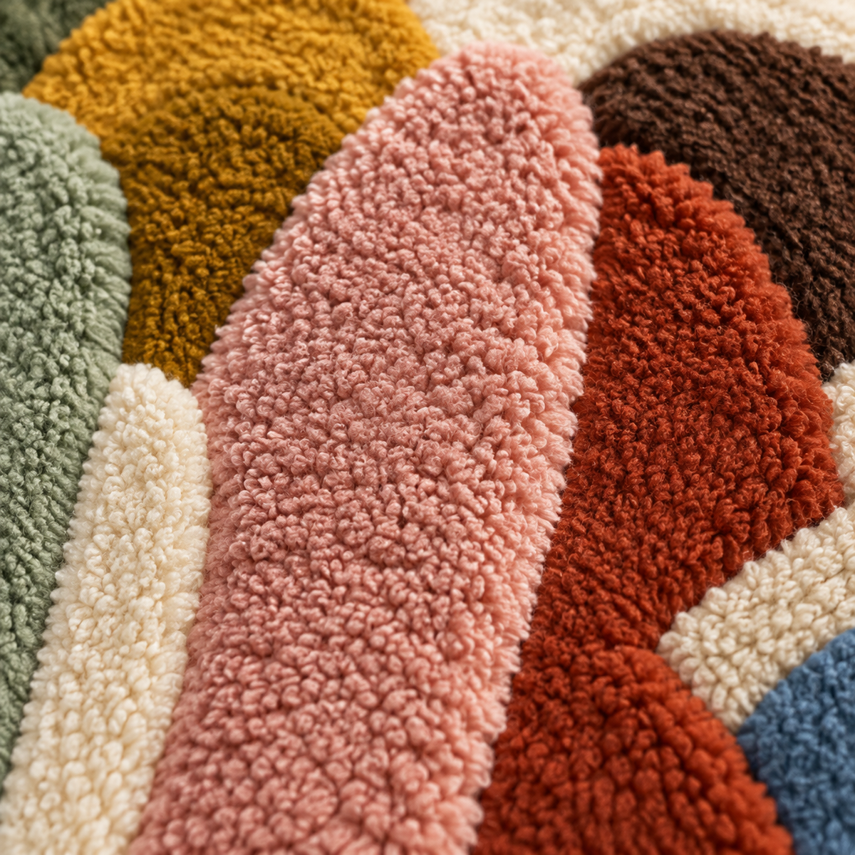 Gathered Earthen Arches — tufted wool texture detail