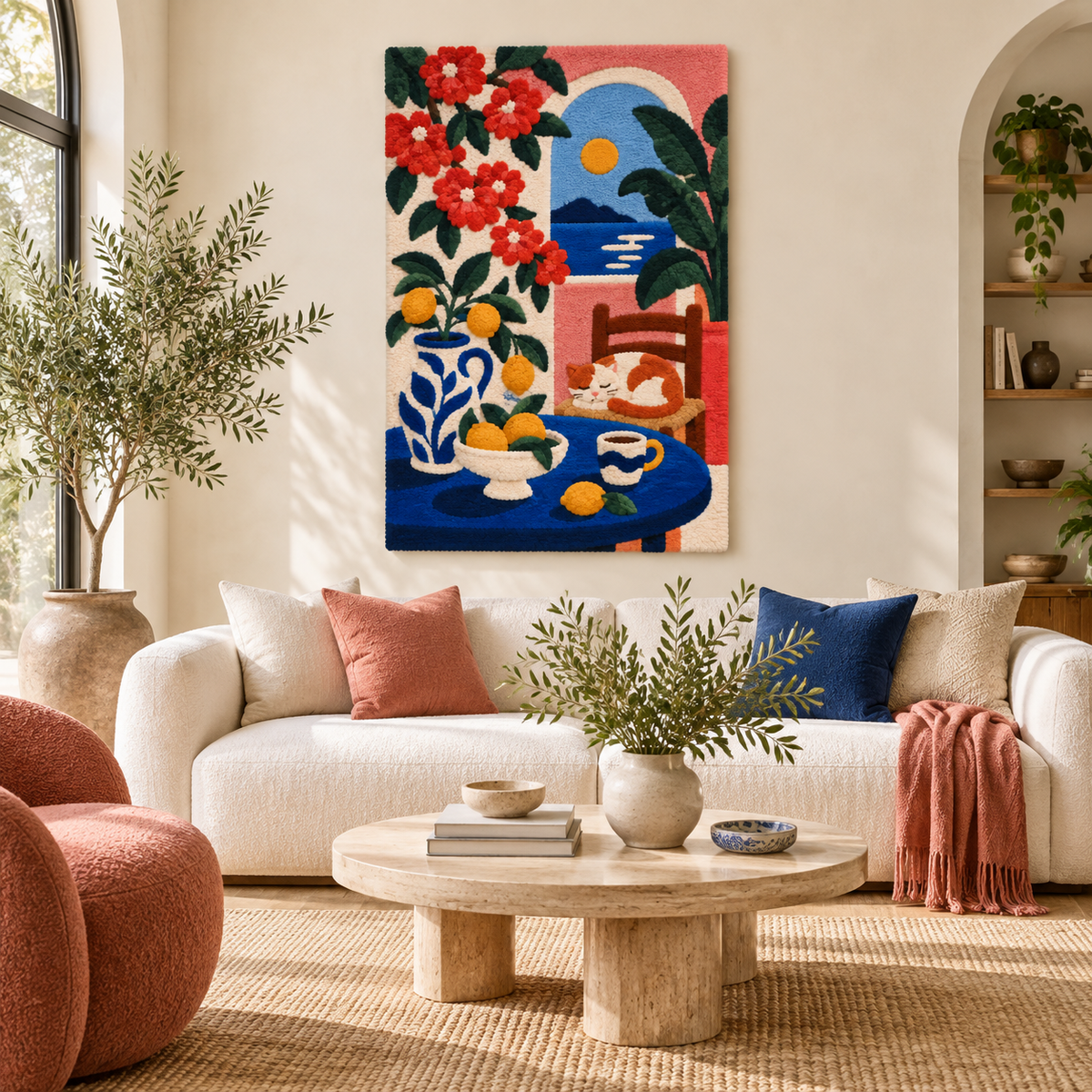 Geraniums at the Seaside Arch — front-facing room scene [room-front]