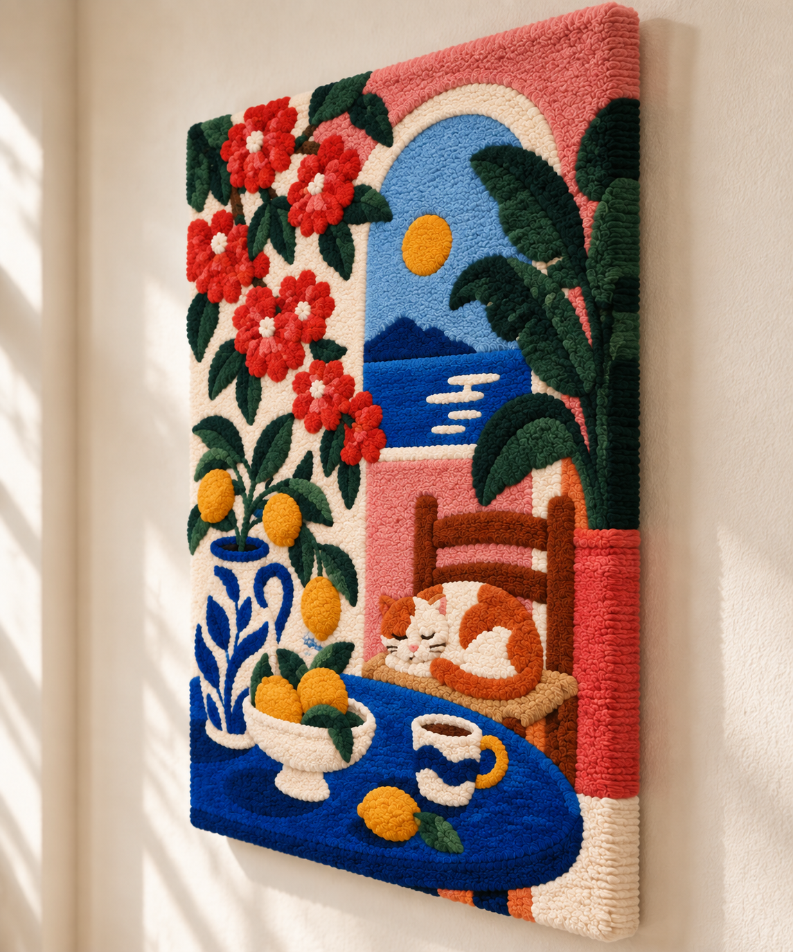 Geraniums at the Seaside Arch — angled relief view