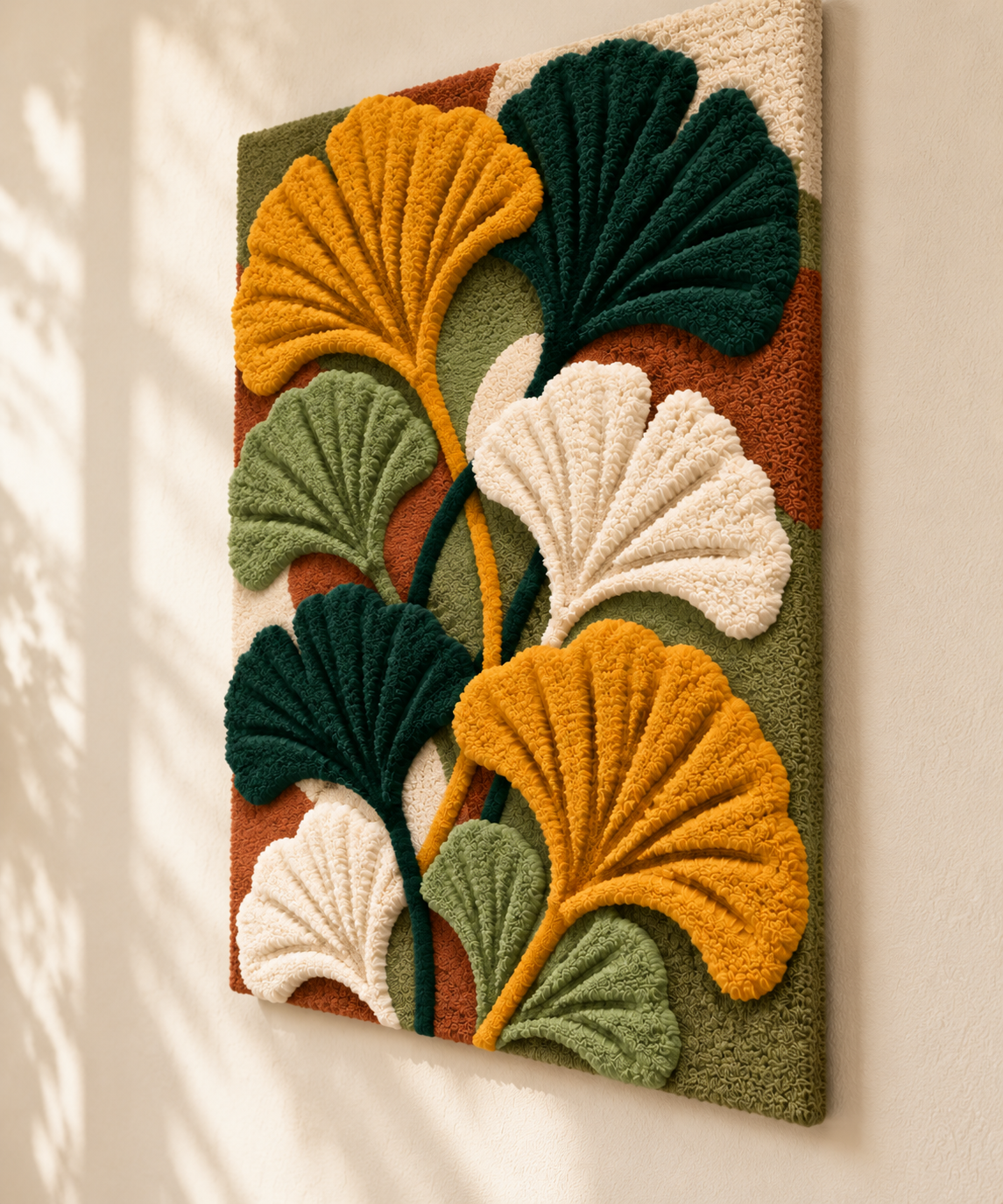 Ginkgo in Gold — angled relief view