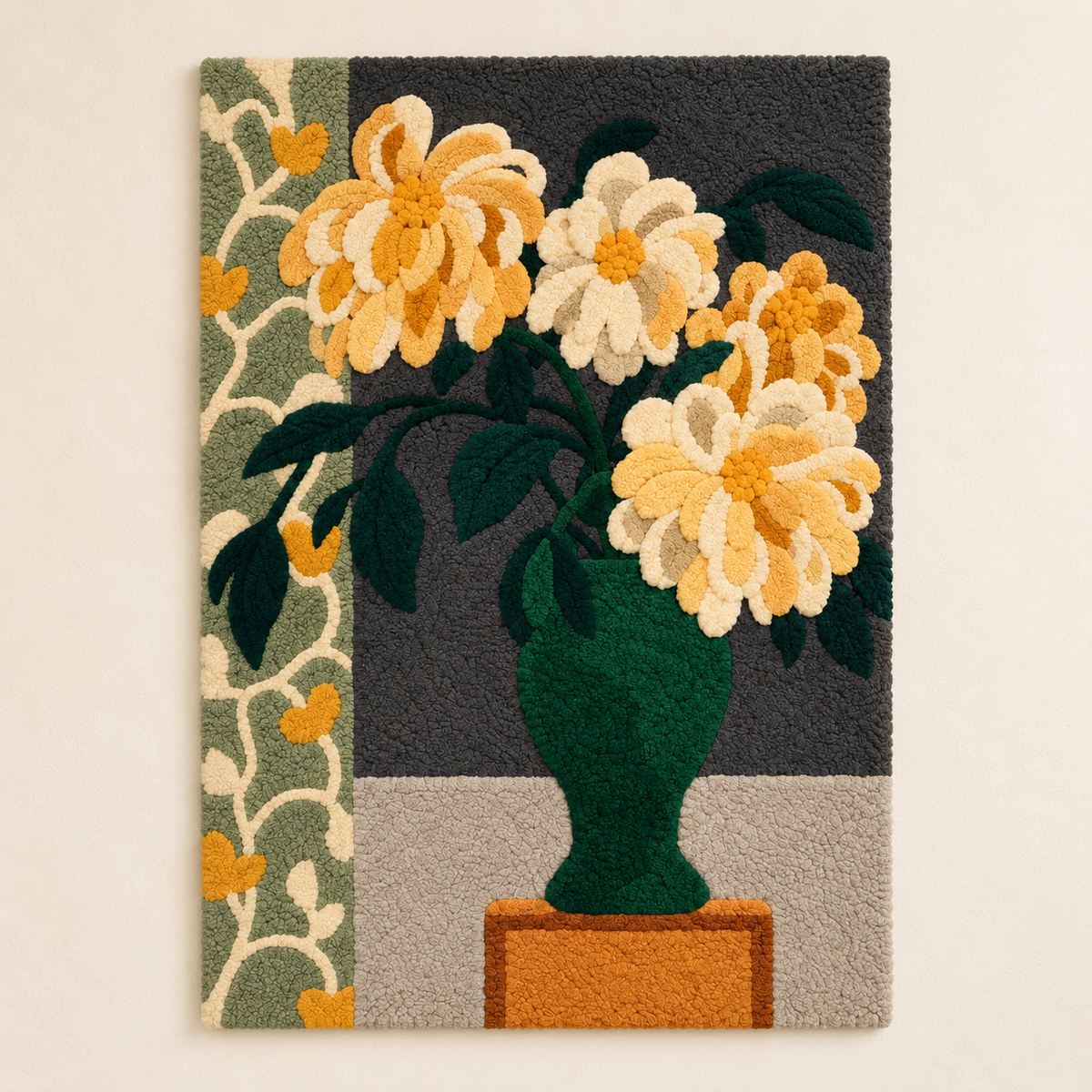 Golden Blooms in an Emerald Urn — front product view [product-light]