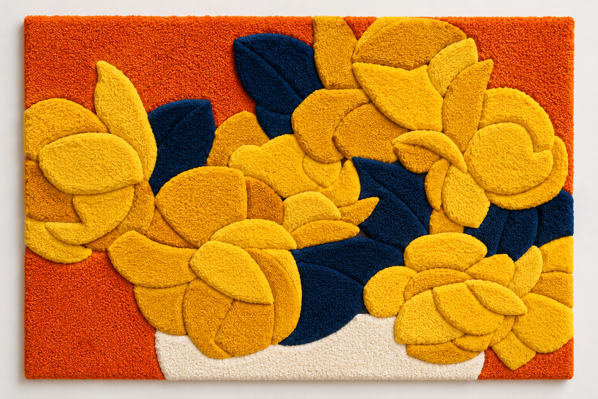 Golden Blooms on Orange by Hewn Earth Studio — additional product view