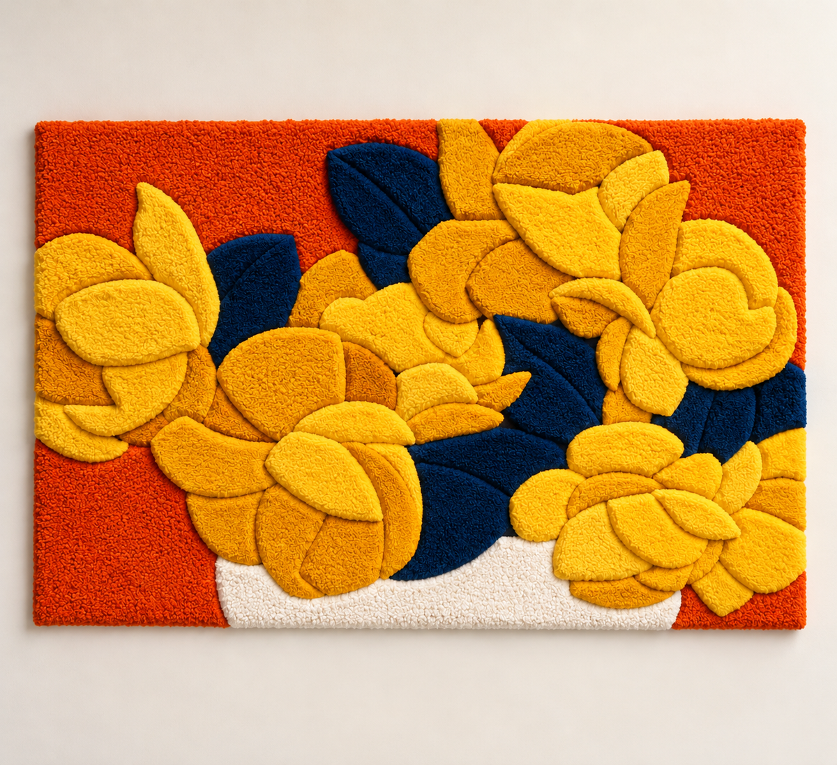 Golden Blooms on Orange by Hewn Earth Studio