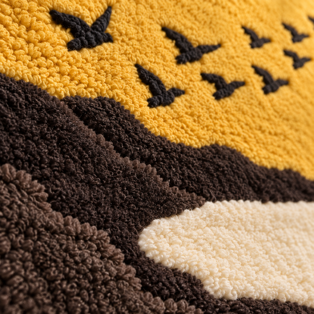 Golden Coast Migration — tufted wool texture detail