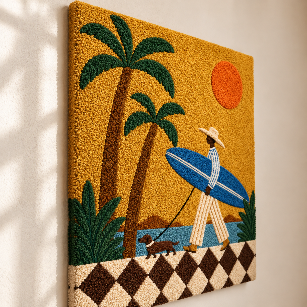 Golden Coast Stroll — angled relief view