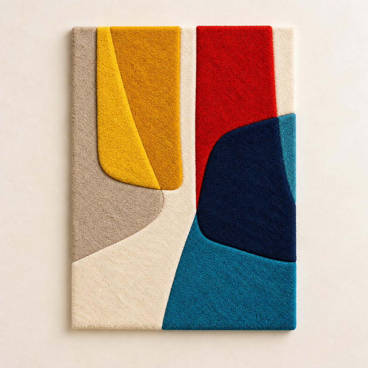 Golden Fold and Blue Current wall art by Hewn Earth featuring abstract gold and blue design on a light background.