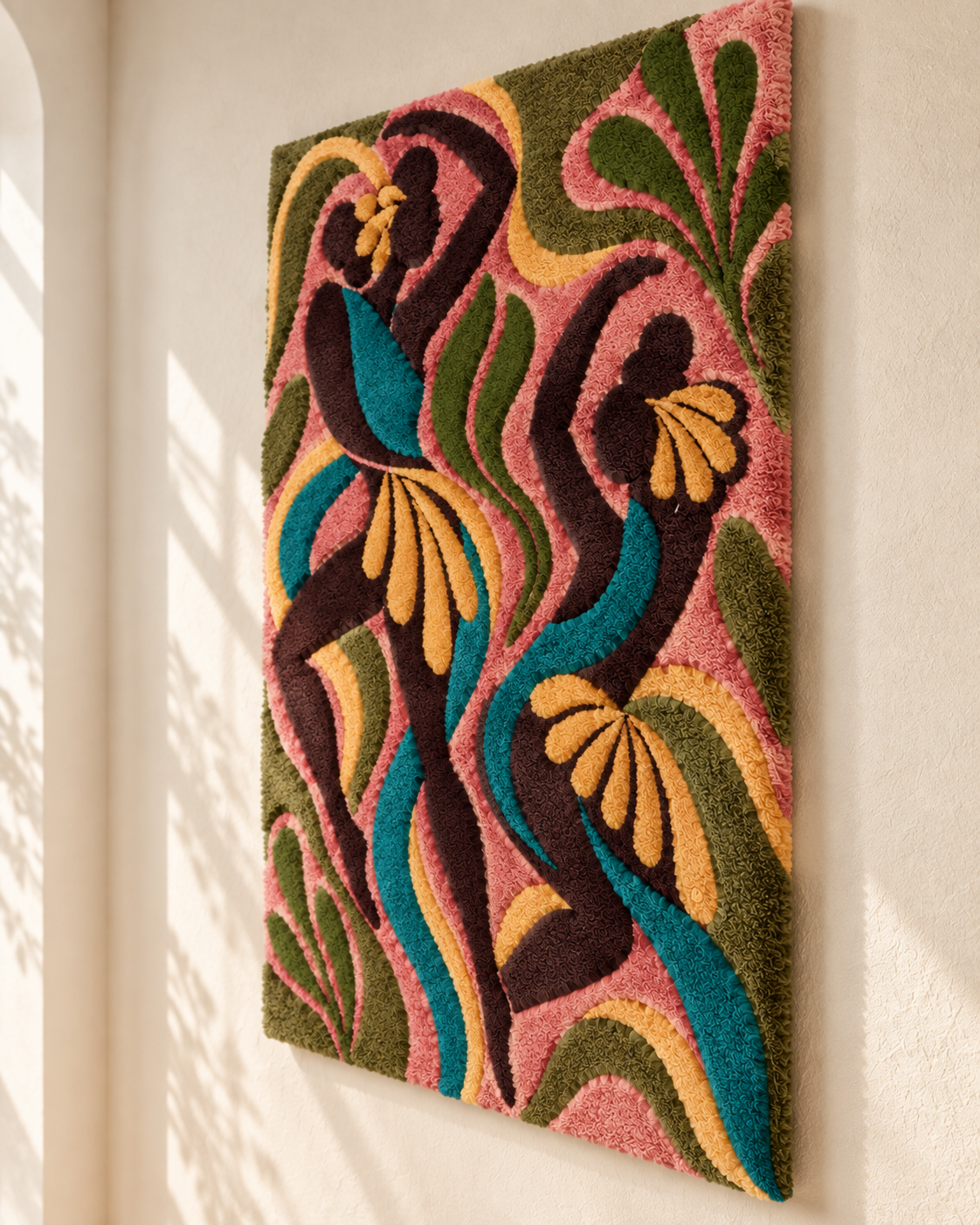 Golden Frond Dancers — angled relief view
