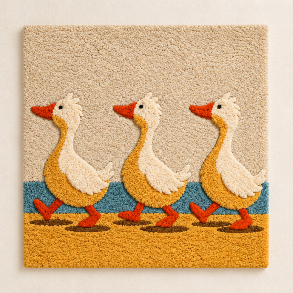Hewn Earth Golden Goose Promenade wall art featuring a detailed illustration of a goose in a natural setting.