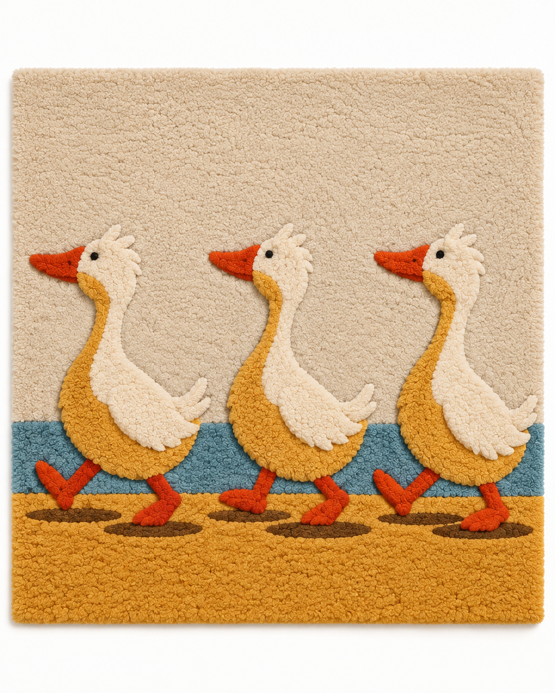 Hewn Earth Golden Goose Promenade wall art print featuring a golden goose illustration on a neutral background.