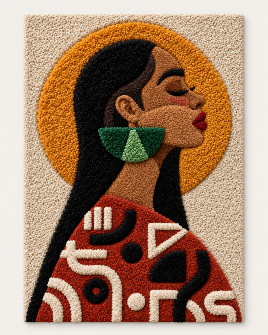Golden Halo Muse wall art by Hewn Earth featuring a vibrant, artistic design with a golden halo motif on a decorative canvas.