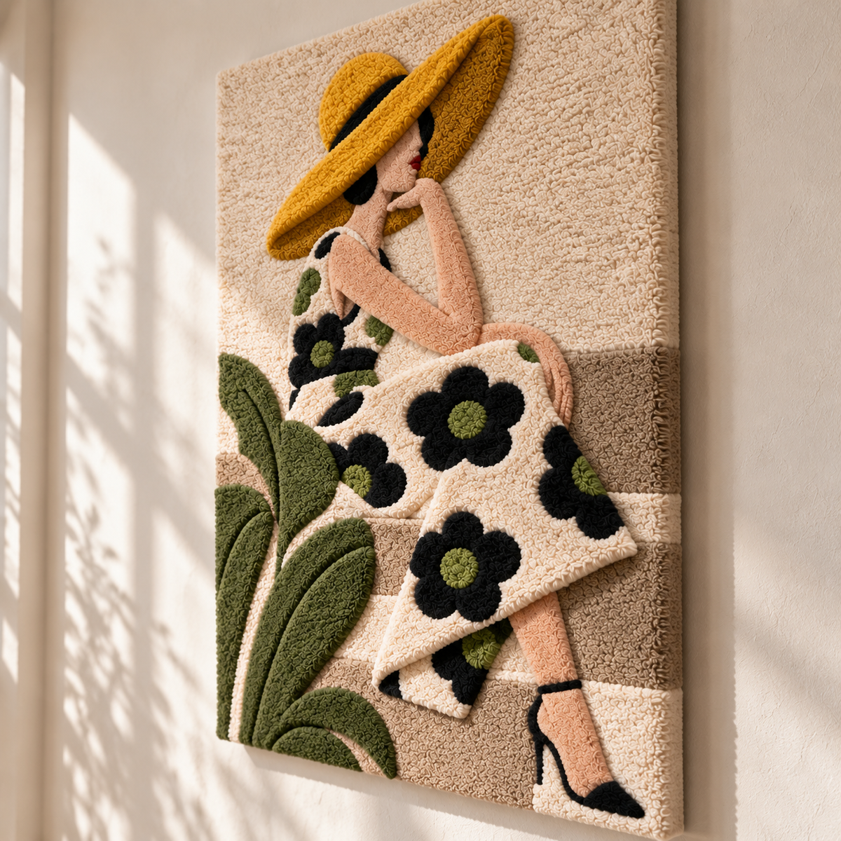 Golden Hat Garden Pause — angled relief view