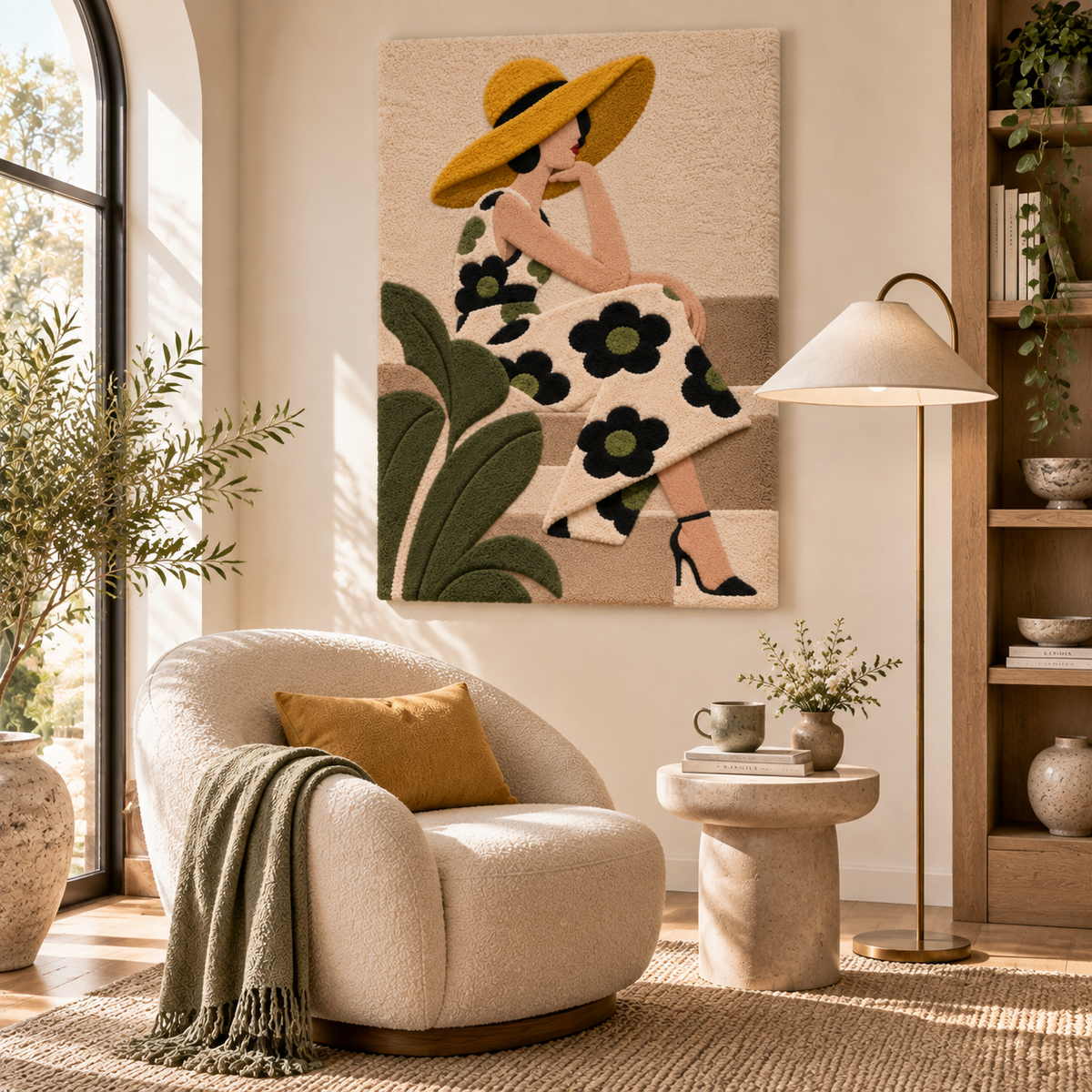 Golden Hat Garden Pause — front-facing room scene [room-front]