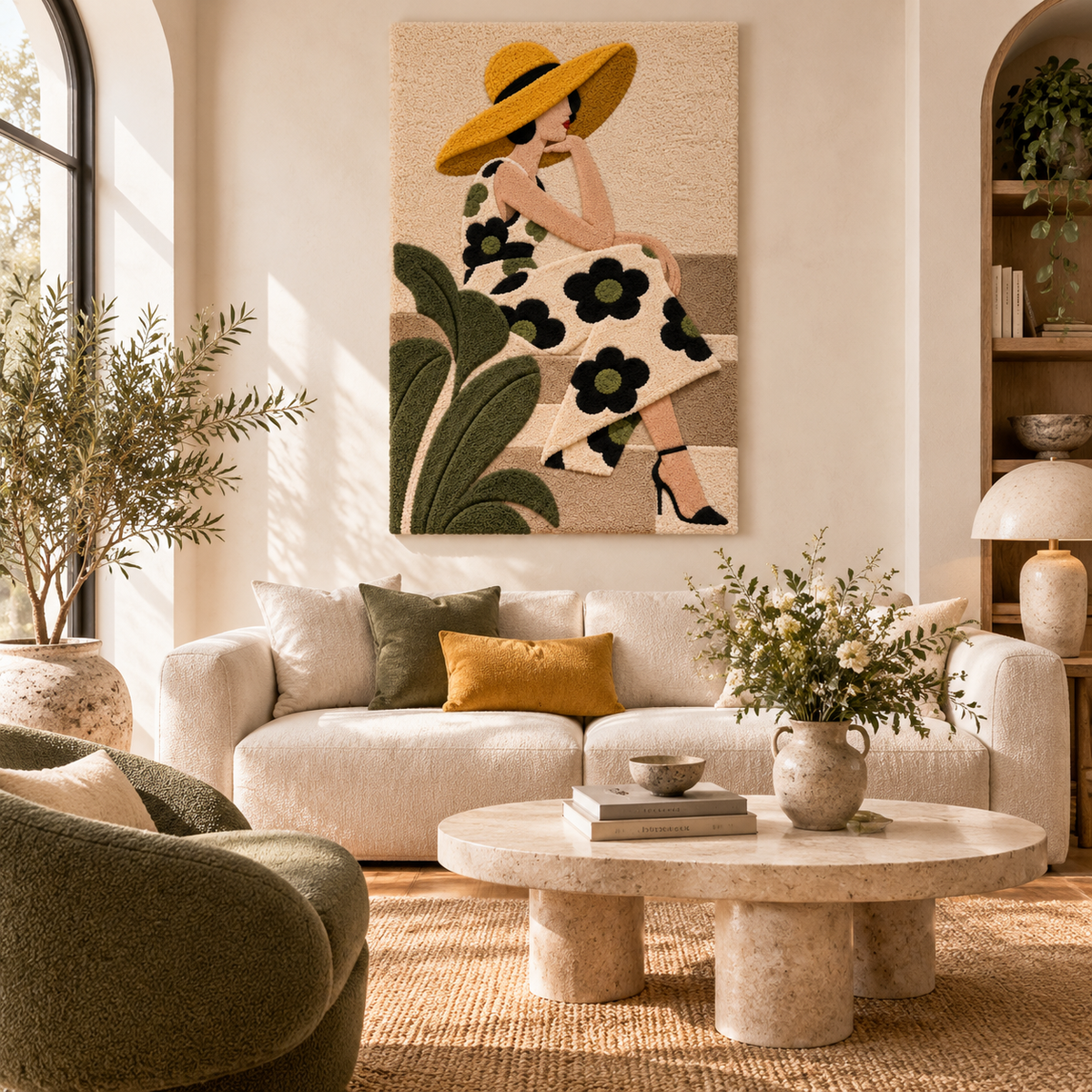Golden Hat Garden Pause — front-facing room scene [room-front]