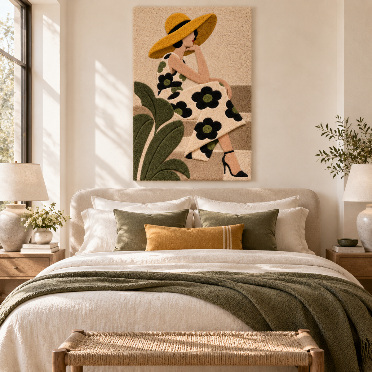 Golden Hat Garden Pause — front-facing room scene [room-front]