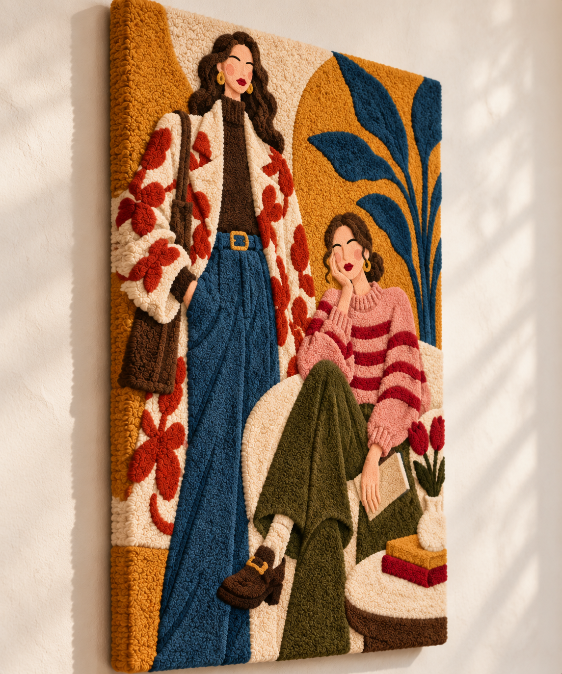 Golden Hour Companions — angled relief view