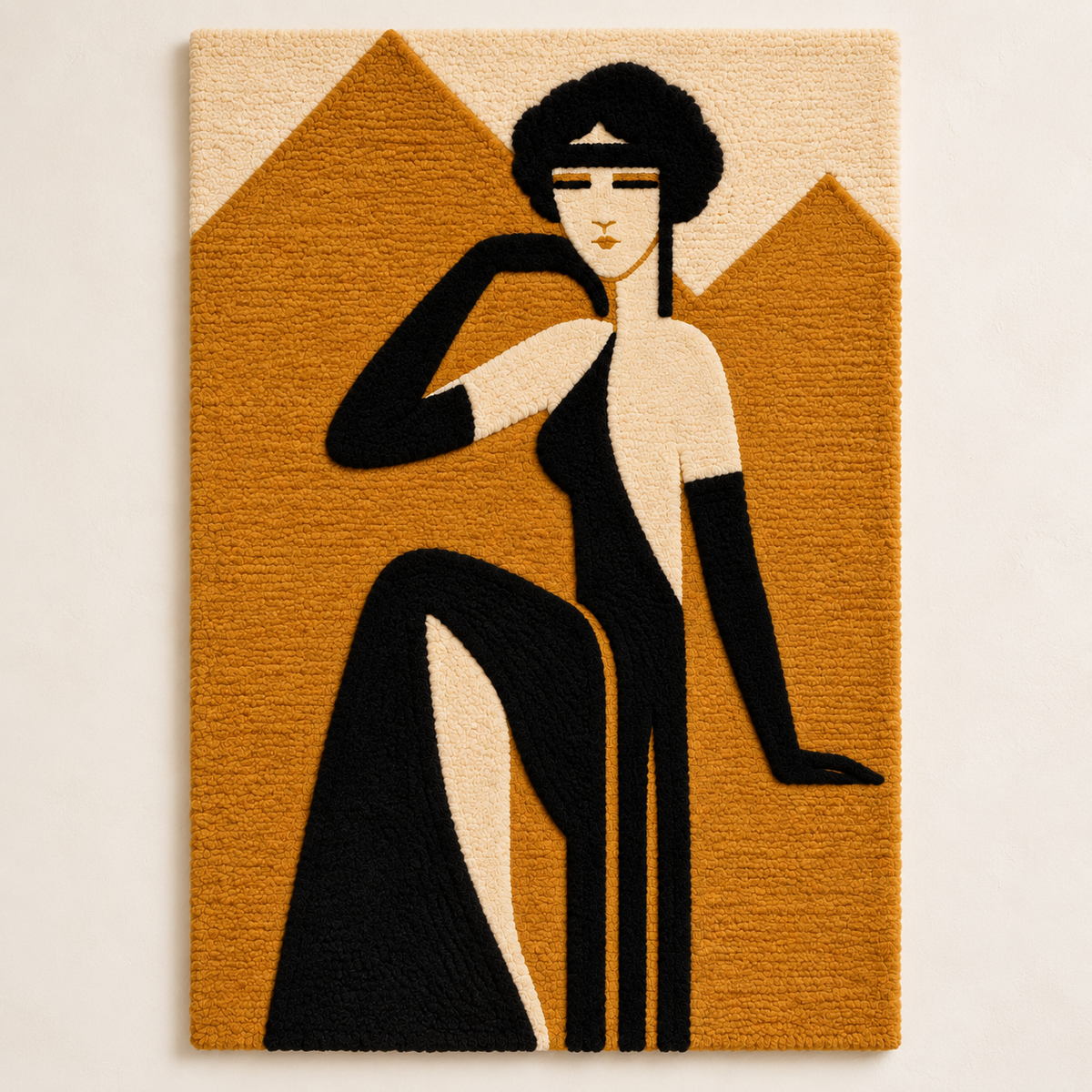 Hewn Earth Golden Hour Poise wall art featuring warm golden tones and abstract design, perfect for modern home decor.