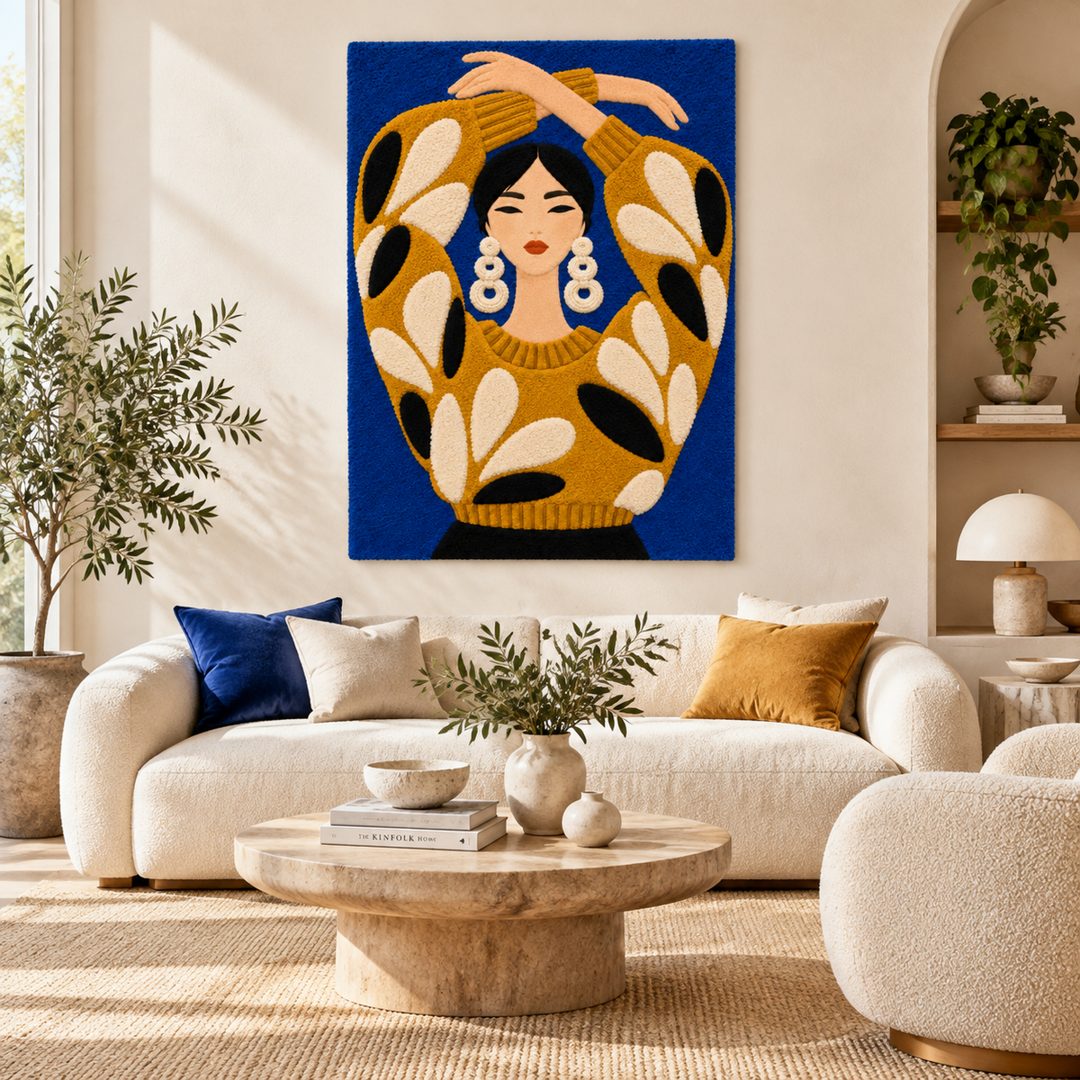 Hewn Earth Golden Leaves in Motion wall art featuring golden leaves flowing in a dynamic design for modern home decor