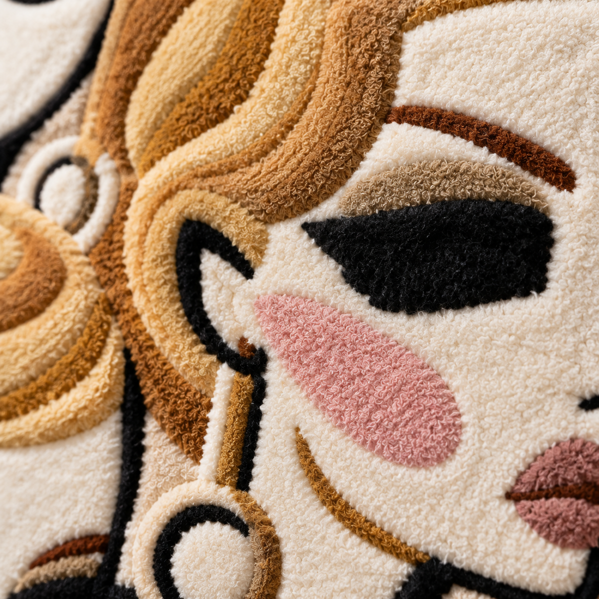 Golden Line Trio — tufted wool texture detail