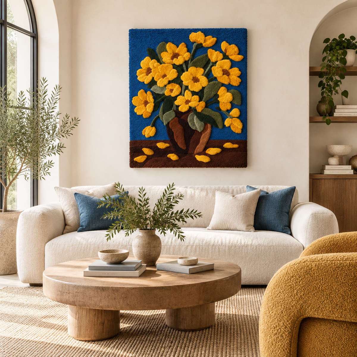 Golden Petals After Rain — front-facing room scene [room-front]