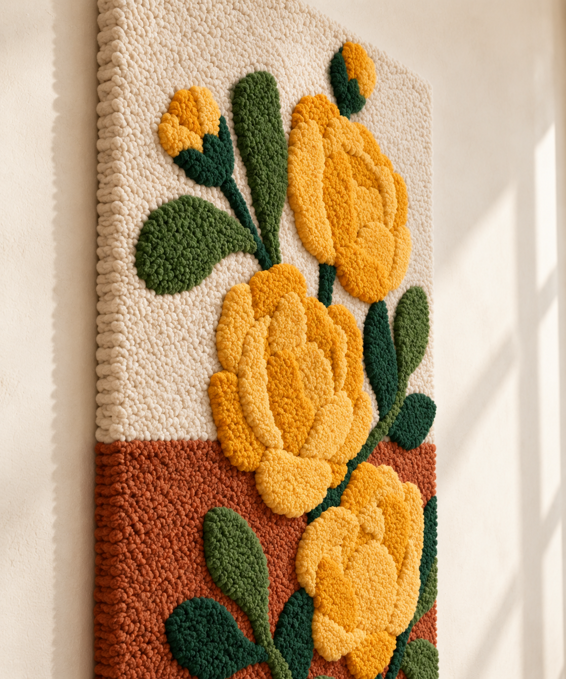 Golden Rose Stem — angled relief view
