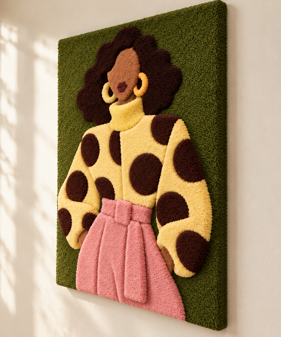 Golden Spots and Rose — angled relief view
