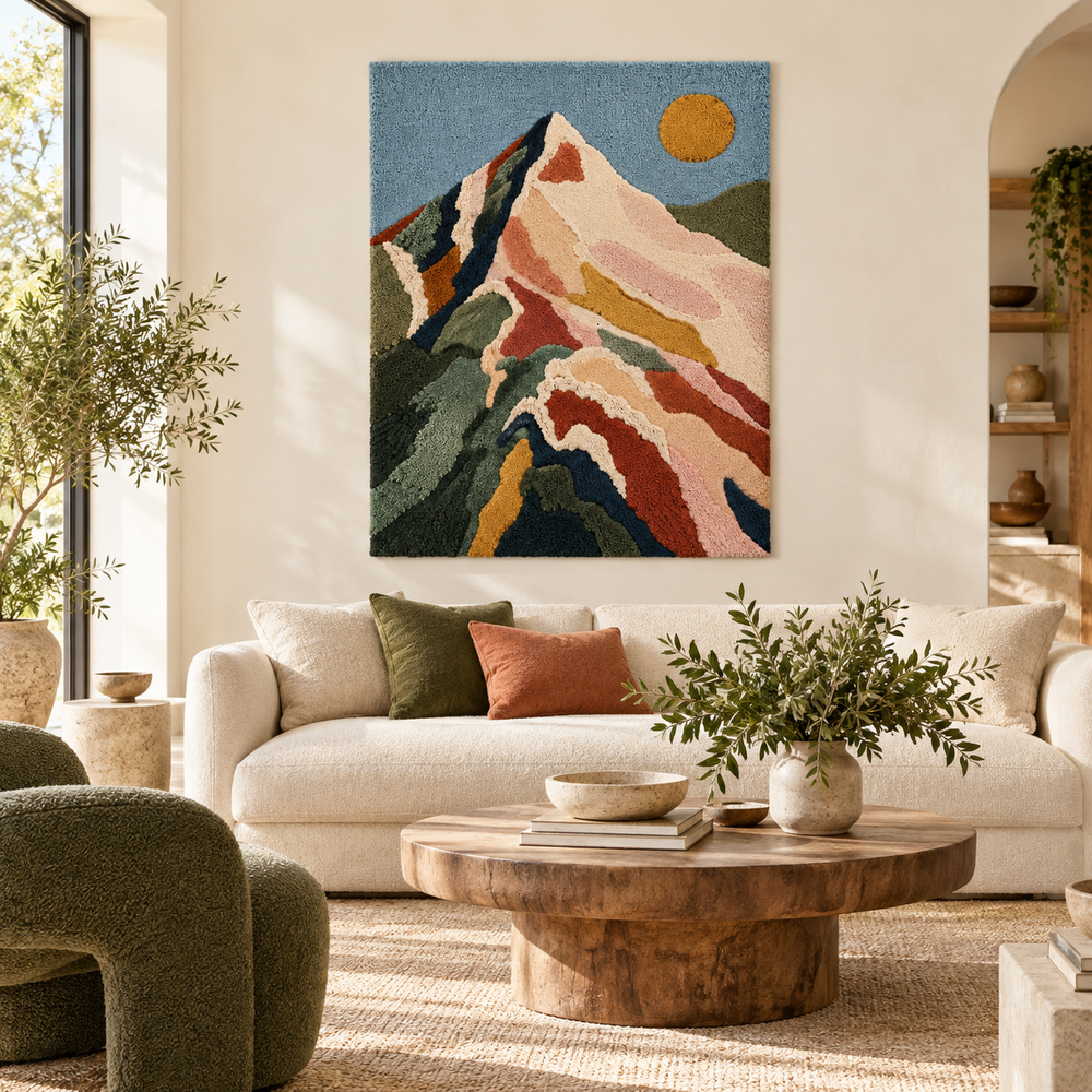 Golden Sun on the Green Range — front-facing room scene