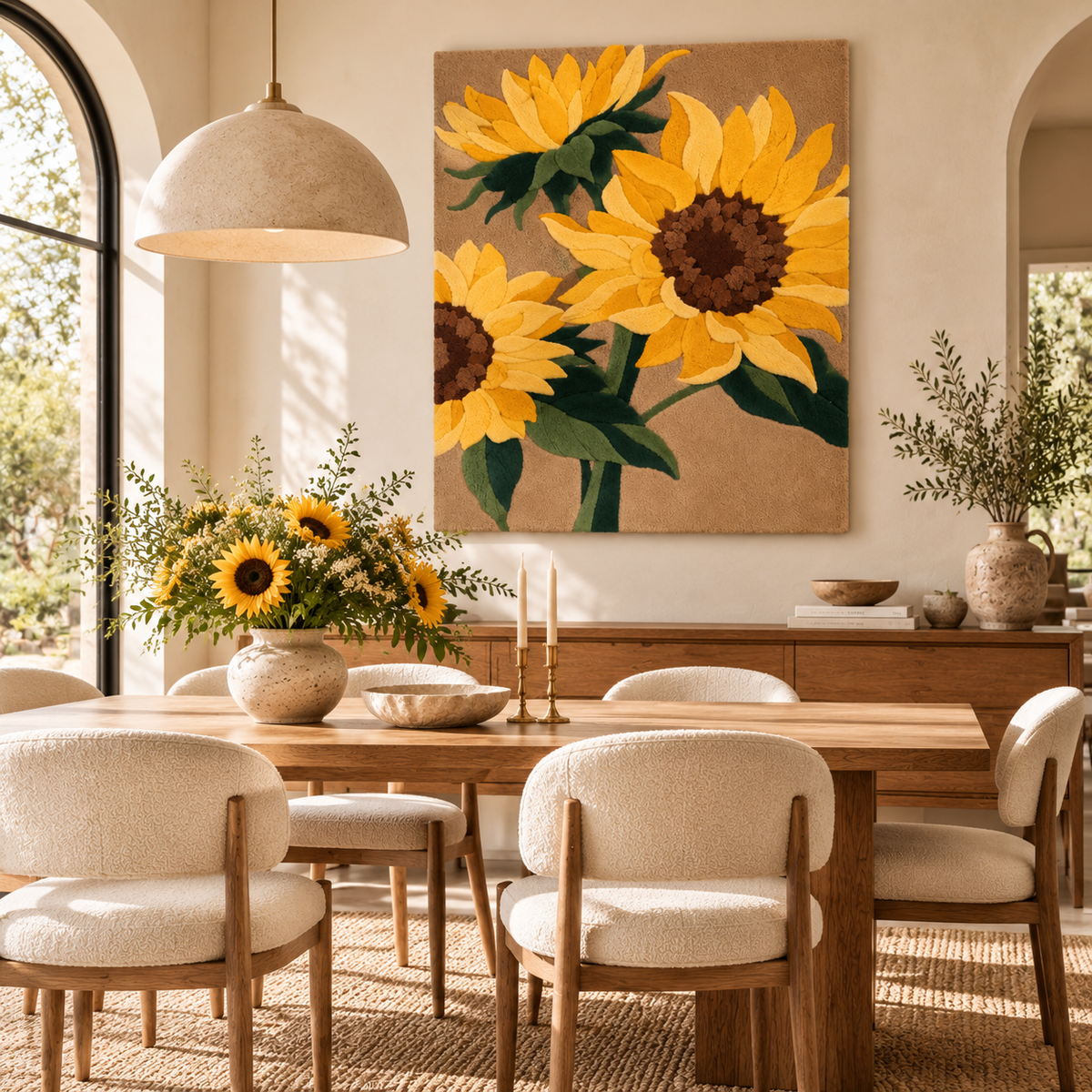 Golden Sunflower Garden by Hewn Earth Studio — room setting