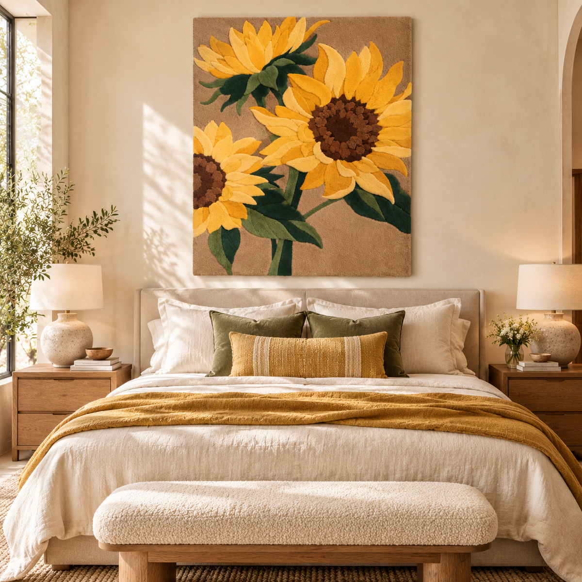 Golden Sunflower Garden by Hewn Earth Studio — room setting