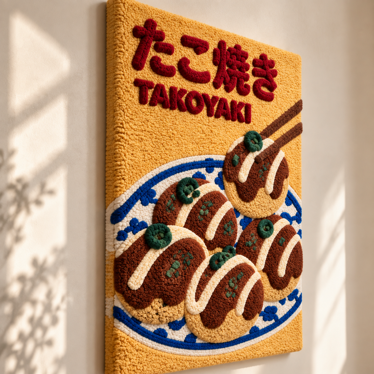 Golden Takoyaki Platter — angled relief view