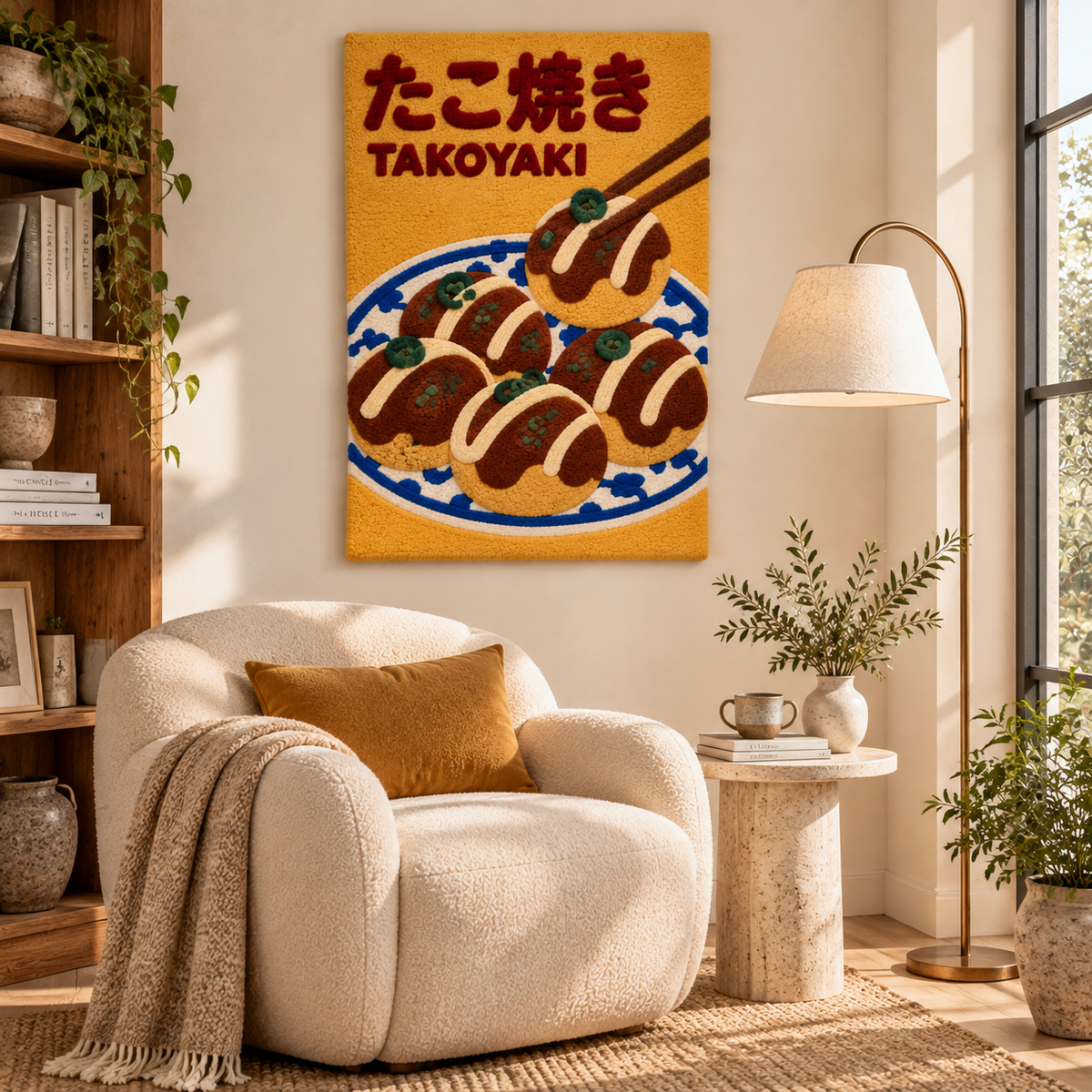 Golden Takoyaki Platter — front-facing room scene [room-front]