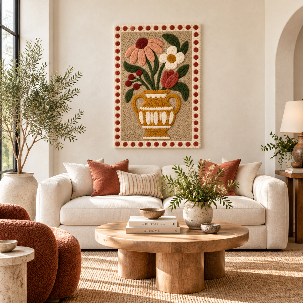 Golden Urn Garden Bouquet — front-facing room scene [room-front]