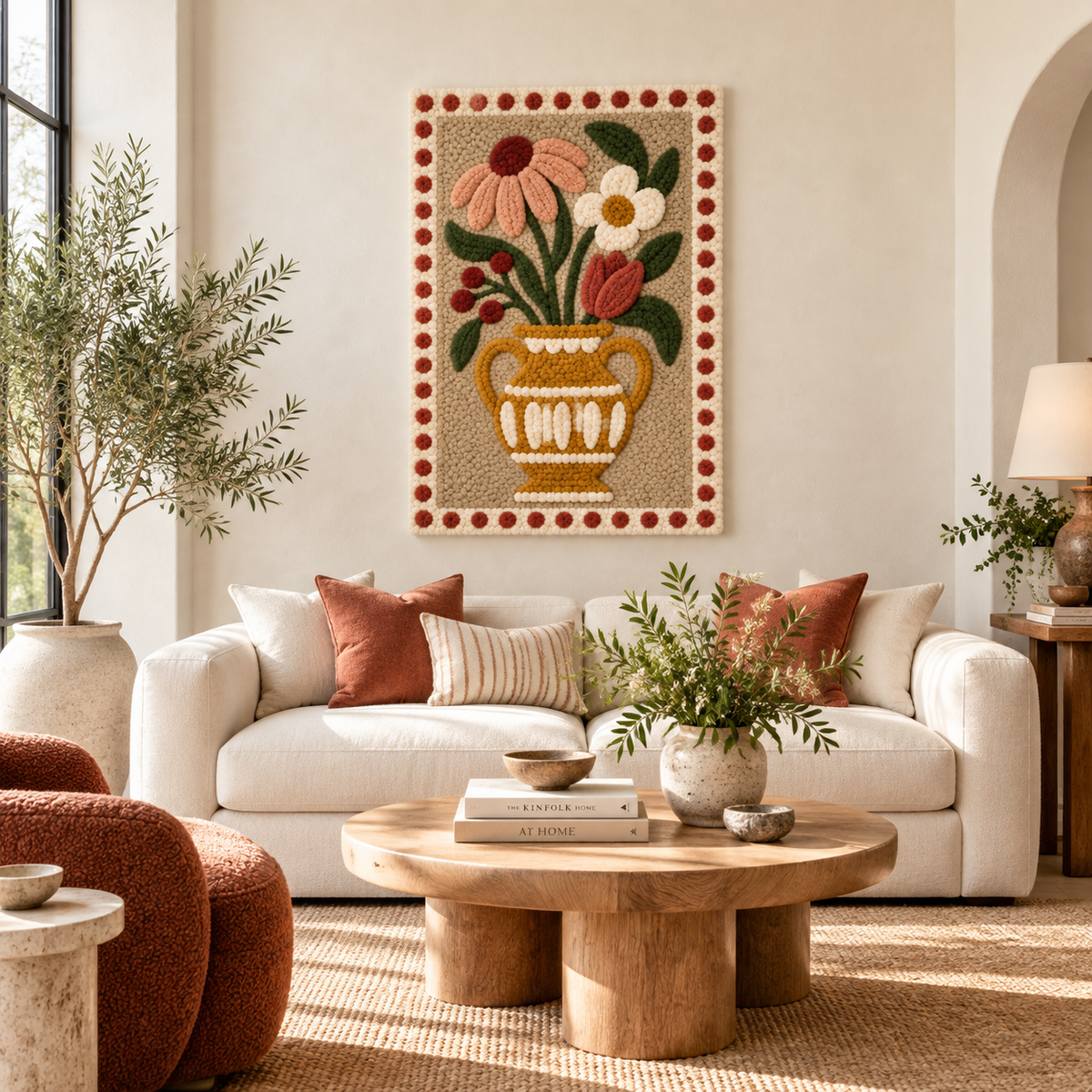 Golden Urn Garden Bouquet — front-facing room scene [room-front]