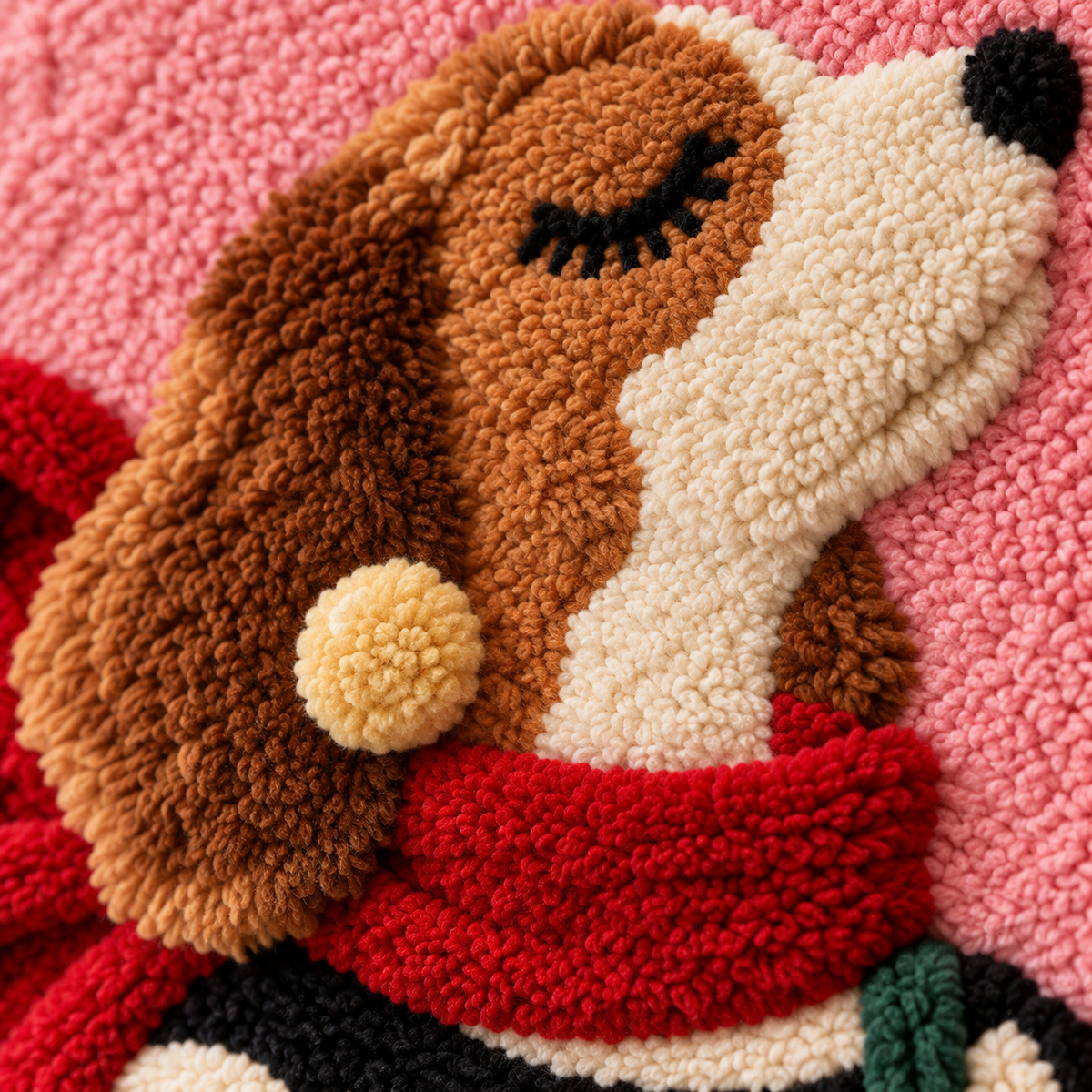 Good Days with a Spaniel — tufted wool texture detail