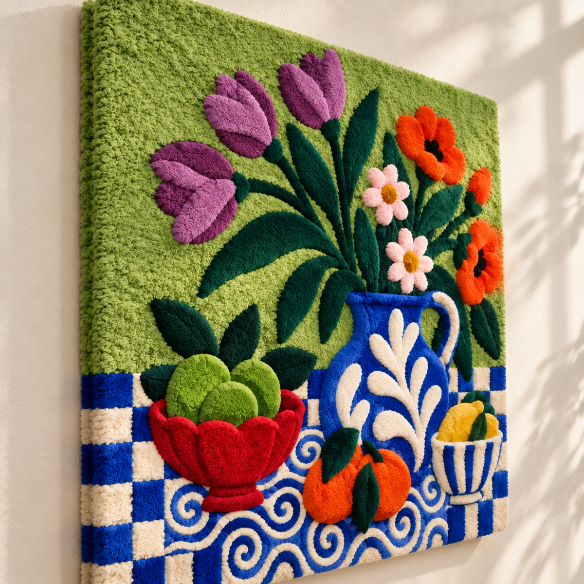 Green Apple Bouquet — angled relief view