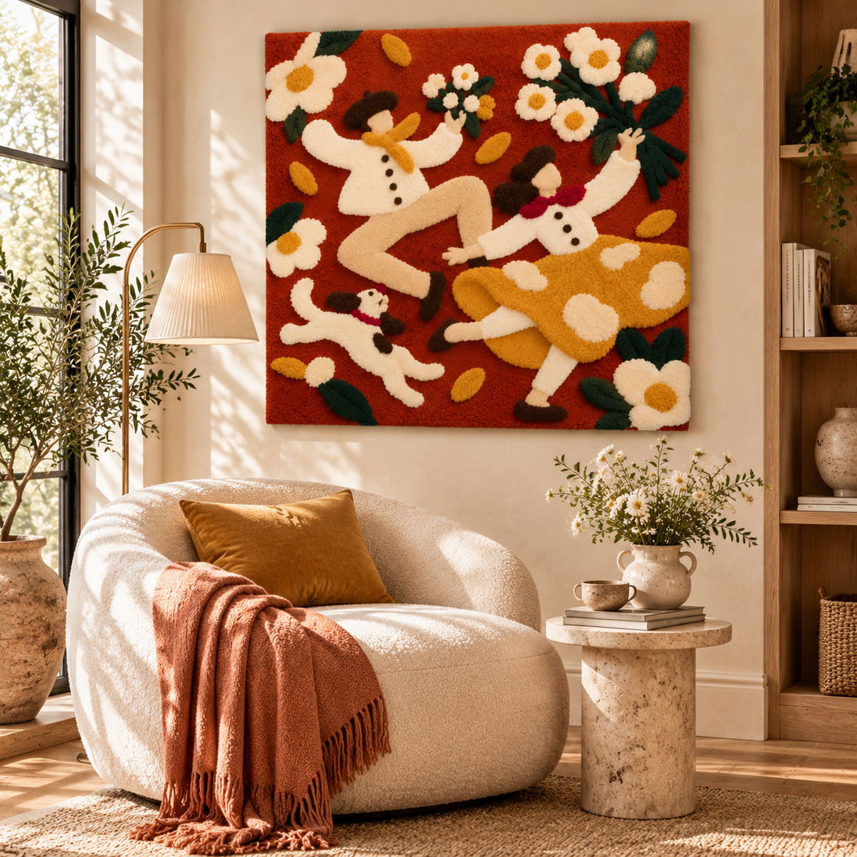 Harvest Dance with Daisies by Hewn Earth Studio — room setting